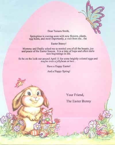 Easter Bunny Letter